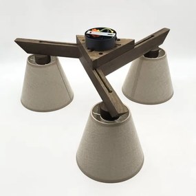 Brilagi - LED prisadený luster ANTHONY 3xE14/40W/230V dub orech/béžová.