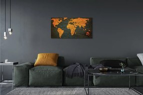 Obraz canvas gold mapa 140x70 cm