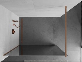 Mexen Kioto, sprchová zástena Walk-In 100 x 200 cm, 8mm sklo vzor zrkadlo, medený matný profil, 800-100-101-65-50