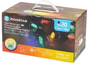 Aigostar - LED Solárna vianočná reťaz 20xLED/8 funkcií 11,5m IP65 multicolor