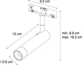 Moderné bodové svetlo béžové s čiernou pre 1-fázový koľajnicový systém - Slimline Uzzy