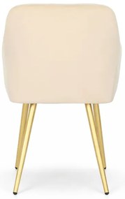 Sada dvoch jedálenských stoličiek LUXANO zamatové, béžové / zlaté nohy (2 ks)