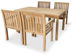 Noela Záhradný teakový set Garden I + 4x kreslo Kingsbury