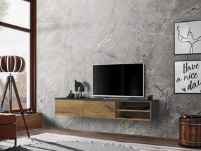 Tv stolík/skrinka Dalton (antracit + dub flagstaff). Akcia -20%. Vlastná spoľahlivá doprava až k Vám domov. 1097688