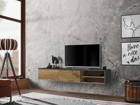 Tv stolík/skrinka Dalton (antracit + dub flagstaff). Akcia -20%. Vlastná spoľahlivá doprava až k Vám domov. 1097688