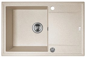 Laveo Megalo, 1-komorový granitový drez 780x500x185 mm + drezová batéria BKZ_468, béžová, LAV-SBEA411T