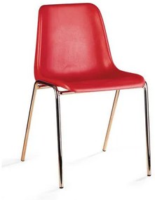 Plastová jedálenská stolička Linda, červená