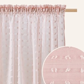 Ružová záclona  Casablanca  na riasiacu pásku 350 x 250 cm