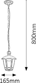 Rabalux 8128 - LED Vonkajšie závesné svietidlo SORRENTO LED/8W/230V IP44