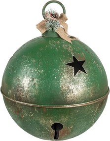 Veliká kovová zelená dekorace rolnička - Ø 41*51 cm