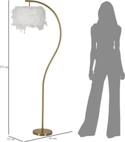 Stojacia lampa Semi Arc 170 cm biela/zlatá