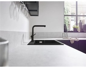 HANSGROHE S510-F635 SilicaTec granitový dvojdrez, montáž na pracovnú dosku, 770 x 510 mm, grafitová čierna, 43315170