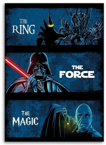 Gario Obraz na plátne Koláž Star Wars, Pán prsteňov, Harry Potter - DDJVigo Rozmery: 70 x 100 cm