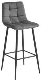 Barová stolička ARCETO - tmavosivý zamat / čierne nohy