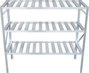 Záhradný regál do skleníka BestBerg BB-GSB3 / 3 police / 126 x 50 x 113 cm / strieborná