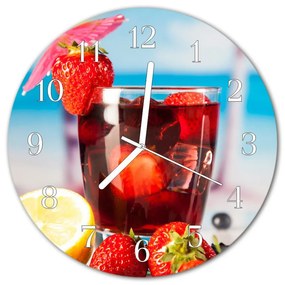 Nástenné sklenené hodiny Piť fi 30 cm