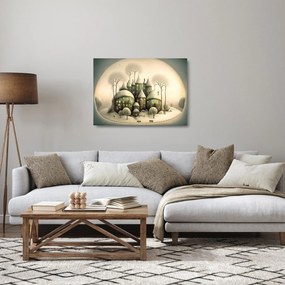 Sklenený obraz - Rozprávkové chalúpky (70x50 cm)