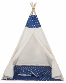 SPRINGOS Teepee stan pre deti SPRINGOS Tmavo modrý s hviezdami