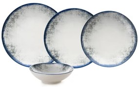 Jedálenská súprava 24 ks biela/modrá/porcelán
