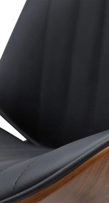 Barová stolička Nova - koženka, čierny rám - Orech / čierna