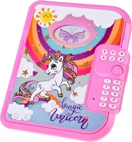 LEAN Toys Denník Zápisník Kód Jednorožec Nahrávanie hlasu Kvízové melódie Ružová