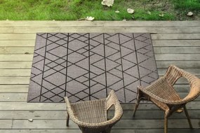 Koberec Šnúrkový SIZAL FLOORLUX 20508 strieb. / čierny Trojuholníky