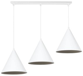 Závesné svietidlo Soho, 3x biele kovové tienidlo, (fi 25cm)