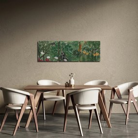 Obraz - Henri Rousseau, Tropical Forest with Monkeys, reprodukcia (s hodinami) (90x30 cm)