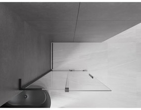 Mexen Velar L, posuvná sprchová zástena Walk-in 90 x 200 cm, 8mm číre sklo, čierna matná, 871-090-003-03-70