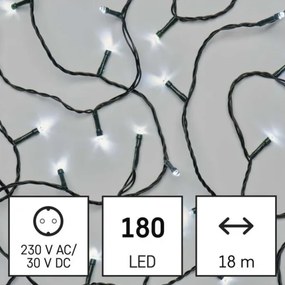 LED Vianočná vonkajšia reťaz 180xLED/8 módů 23m IP44 studená biela