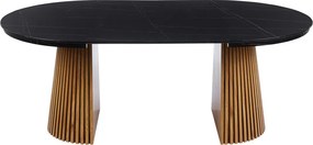 Vintino Jedálenský stôl NEVIO 120–160–200 × 120 cm – čierna / dub