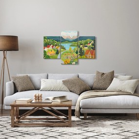 Obraz - Dedina v horách (90x60 cm)