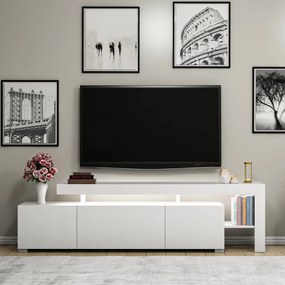 TV stolík/skrinka Belize (lesk biely). Akcia -18%. Vlastná spoľahlivá doprava až k Vám domov. 1072527