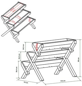 Habau Vyvýšený záhon Trio  (100352288)