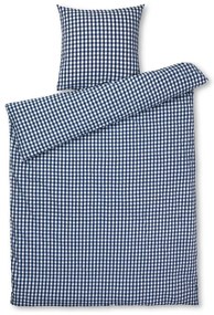 Bielo-tmavomodré krepové obliečky na jednolôžko 140x200 cm Bæk&amp;Bølge – JUNA