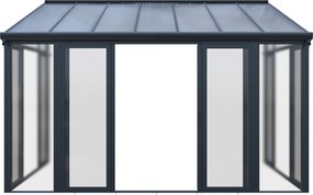 Luxusná zimná záhrada BestBerg PZ-QA7 / 12,8 m² / 300 x 428 x 312 cm / antracit