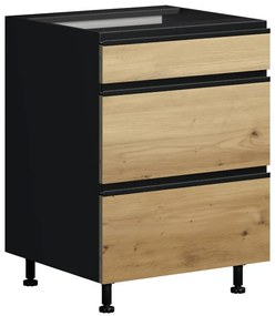 Kuchynská Skrinka Industry D60 3SZ METALBOX čierna/artisan