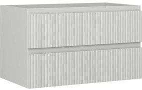 Mexen Rivel, kúpeľňová skrinka 80 cm, 2 zásuvky, drážkovaná, sivá matná, 91A20-08047-2-BFF62