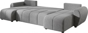 Rozkladacia obojstranná sedacia súprava do U SEVIO 311x145 cm, sivá + 2 vankúšiky ZDARMA