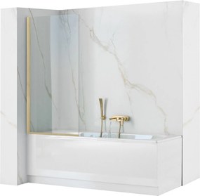 Vaňová zástena REA ELEGANT 70 cm, zlatá kartáčovaná/transparent
