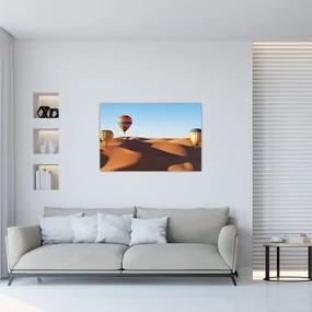 Obraz - lietajúce balóny v púšti (90x60 cm)