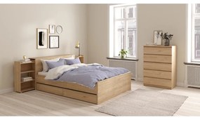 Dvojlôžková posteľ v dekore duba v prírodnej farbe 160x200 cm Naia – Tvilum