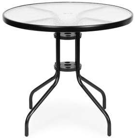 Okrúhly záhradný stôl 80 cm sklenený