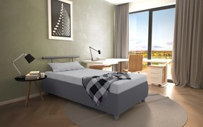 Posteľ s matracom Caribic 110x200 cm, svetlo šedá/šedá látka