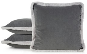 VIANOČNÁ DEKORAČNÁ OBLIEČKA NA VANKÚŠ BOW 1KS 45X45 CM TMAVOSIVÁ