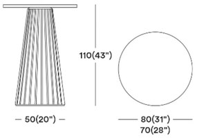 CORDOBA H110 DIZAJNOVÝ BAROVÝ STÔL Ø 70cm