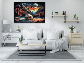 Gario Diamantové maľovanie Výlet do hôr Rozmery: 60 x 40 cm, Rámovanie: Iba zrolované plátno, Diamanty: Okrúhle