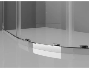 Mexen Exo, asymetrický sprchovací kút s posuvnými dverami 100 x 90 cm, 6mm číre sklo, chrómový profil, 8131-100-090-01-00