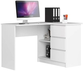 Rohový PC stolík Bodhi (biela) (P). Akcia -21%. Vlastná spoľahlivá doprava až k Vám domov. 1128552
