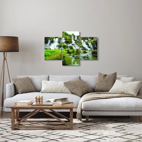 Obraz - vodopády so zeleňou (90x60 cm)